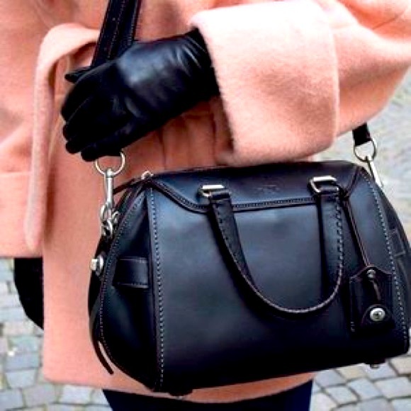 Coach Ace Satchel in Black Glove Tanned Leather Added Silver Coach Chain Strap - Picture 1 of 16
